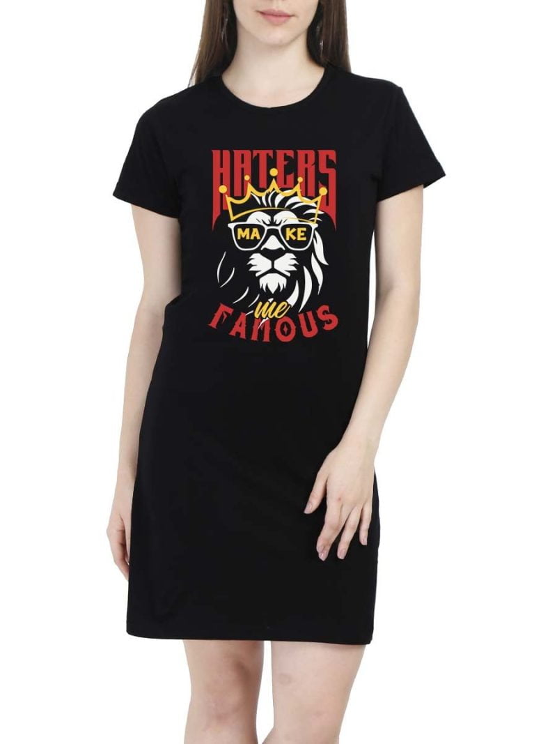 Haters Make Me Famous Black T-Shirt Dress