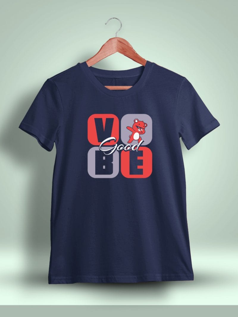 Good Vibe Typography T-Shirt For Men - Half Sleeve