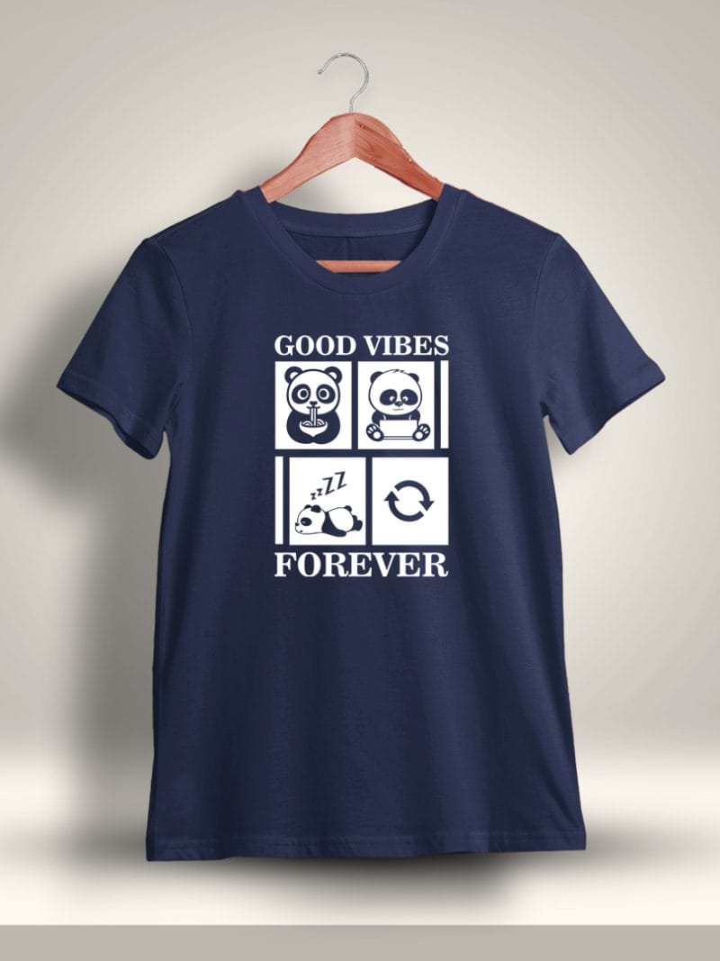 Good Vibes Forever Printed T-Shirt For Men - Half Sleeve