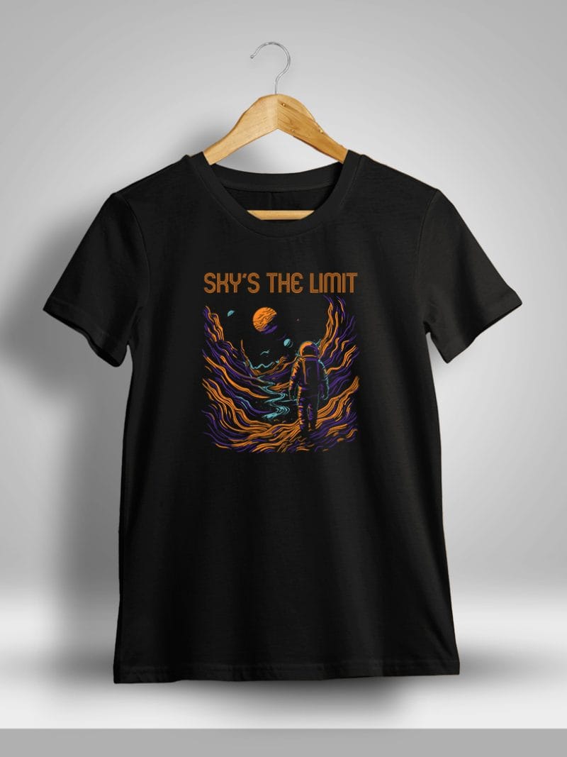 Sky's The Limit Graphic Printed T-Shirt For Men - Half Sleeve