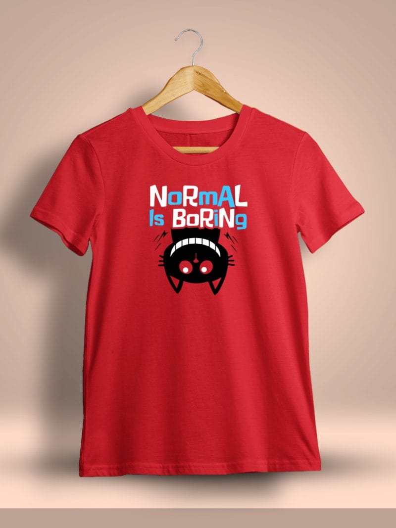 Normal Is Boring Printed T-Shirt For Men - Half Sleeve