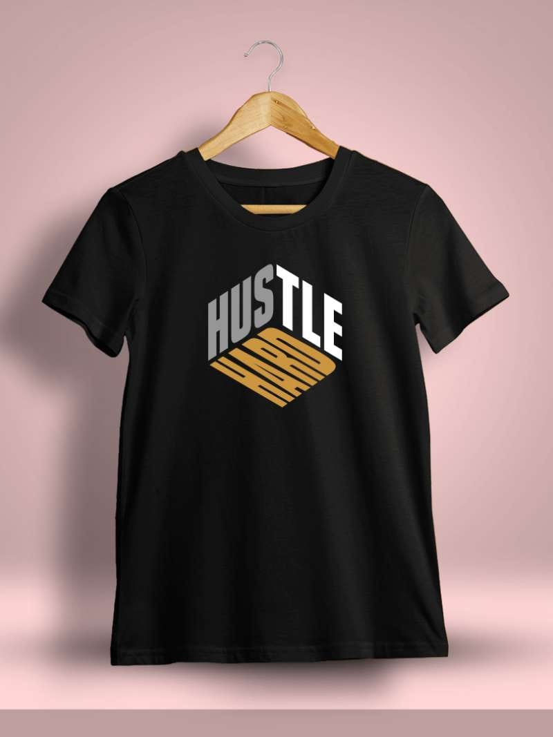 Hustle Hard Printed T-Shirt For Men - Half Sleeve